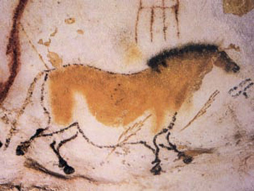 eine der berühmtesten Malereien aus der Lascaux Höhle: Pferdebild